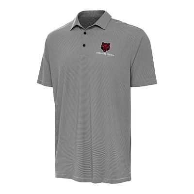 Men's Antigua Black Arkansas State Red Wolves Twine Polo