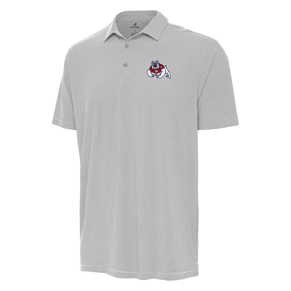Men's Antigua Gray Fresno State Bulldogs Twine Polo