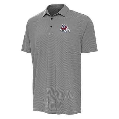 Men's Antigua Black Fresno State Bulldogs Twine Polo