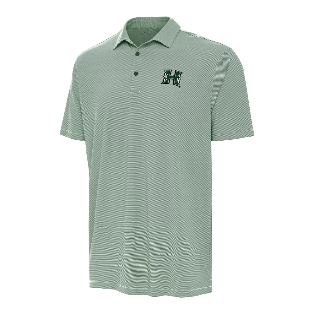 Men's Antigua Green Hawaii Rainbow Warriors Twine Polo