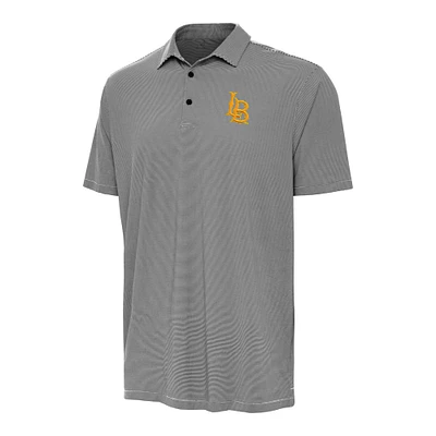 Men's Antigua Black Cal State Long Beach The Twine Polo