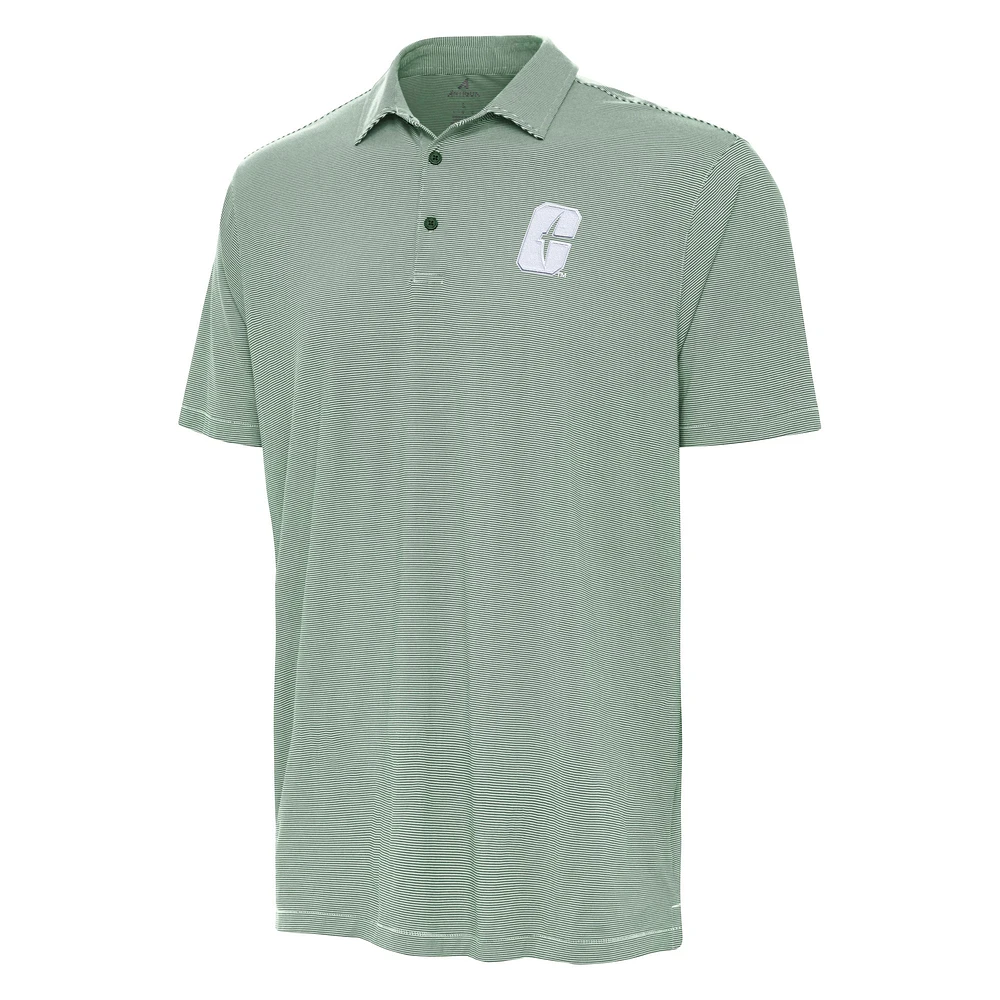 Men's Antigua Green Charlotte 49ers Twine Polo