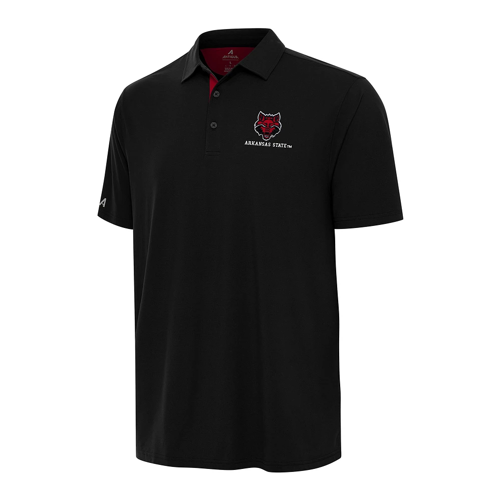 Men's Antigua Black/Red Arkansas State Red Wolves Era Polo