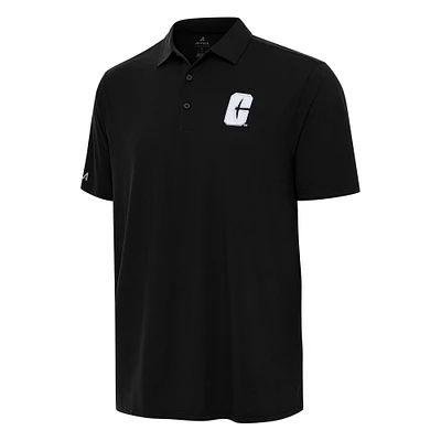 Men's Antigua Black Charlotte 49ers Era Polo