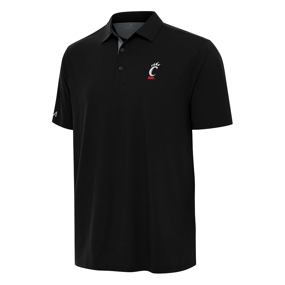 Men's Antigua Black/Gray Cincinnati Bearcats Era Polo