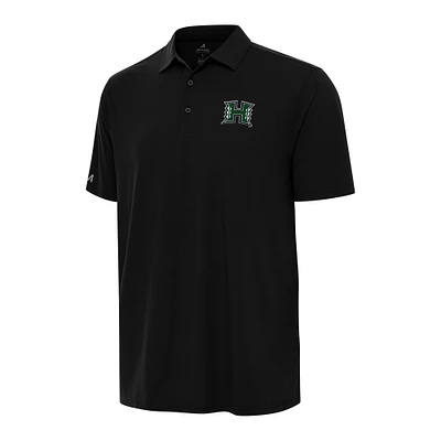 Men's Antigua Black Hawaii Rainbow Warriors Era Polo