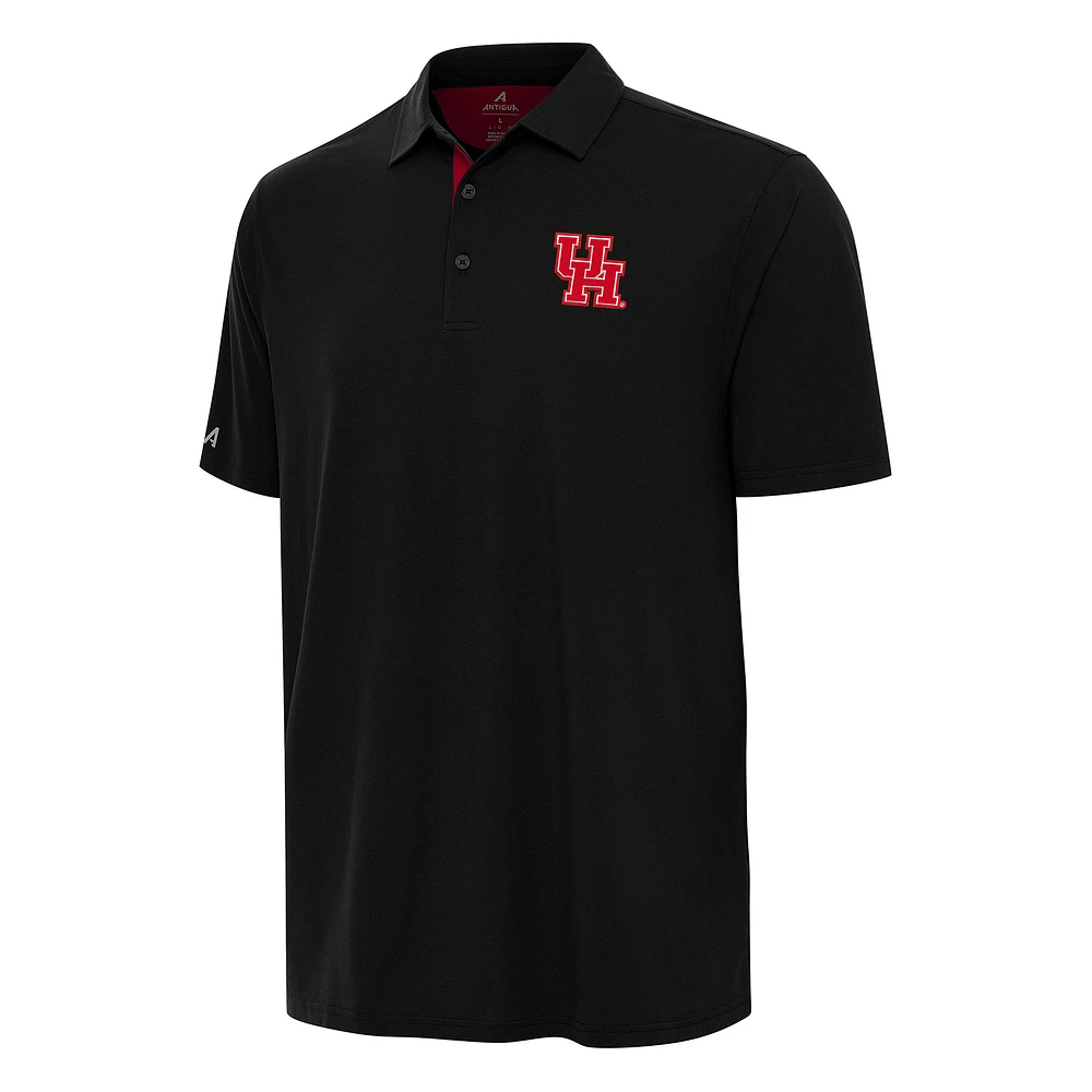 Men's Antigua Black/Red Houston Cougars Era Polo