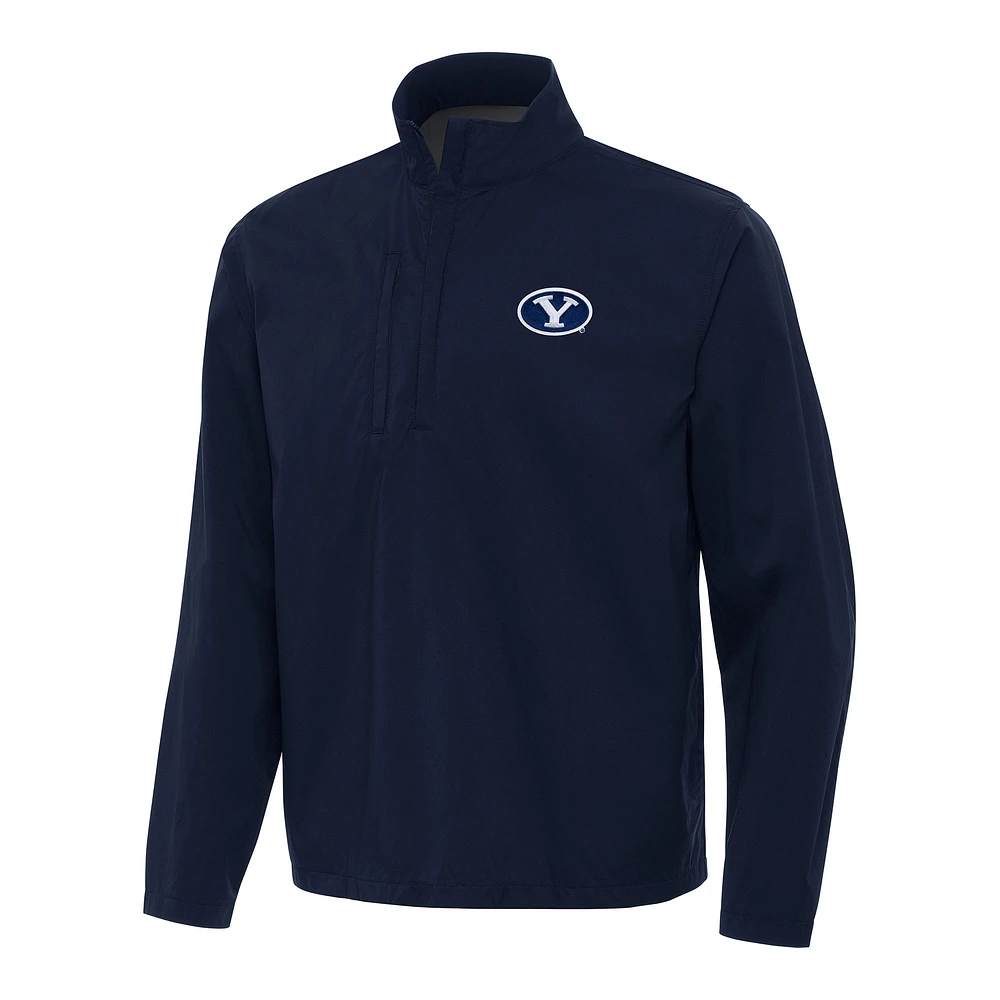 Men's Antigua Navy BYU Cougars Brisk Quarter-Zip Windbreaker