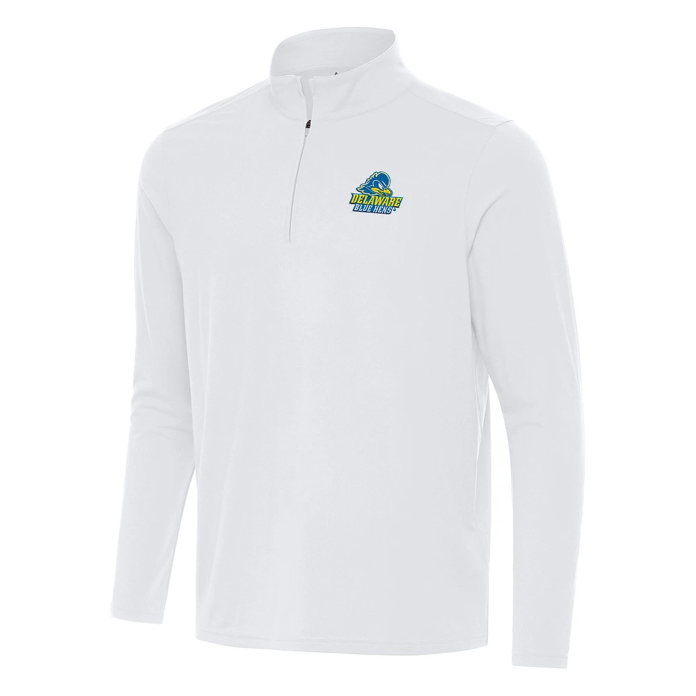 Men's Antigua White Delaware Fightin' Blue Hens Intent Quarter-Zip Top