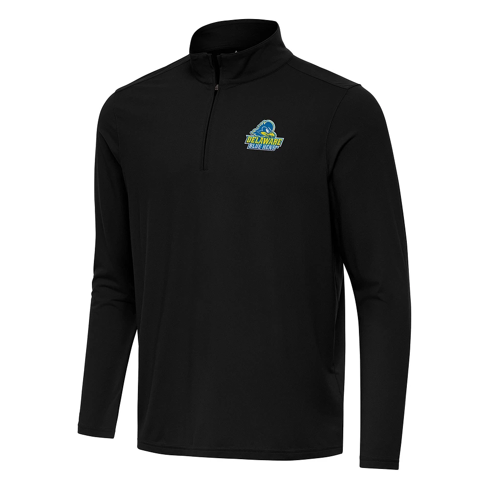 Men's Antigua Black Delaware Fightin' Blue Hens Intent Quarter-Zip Top