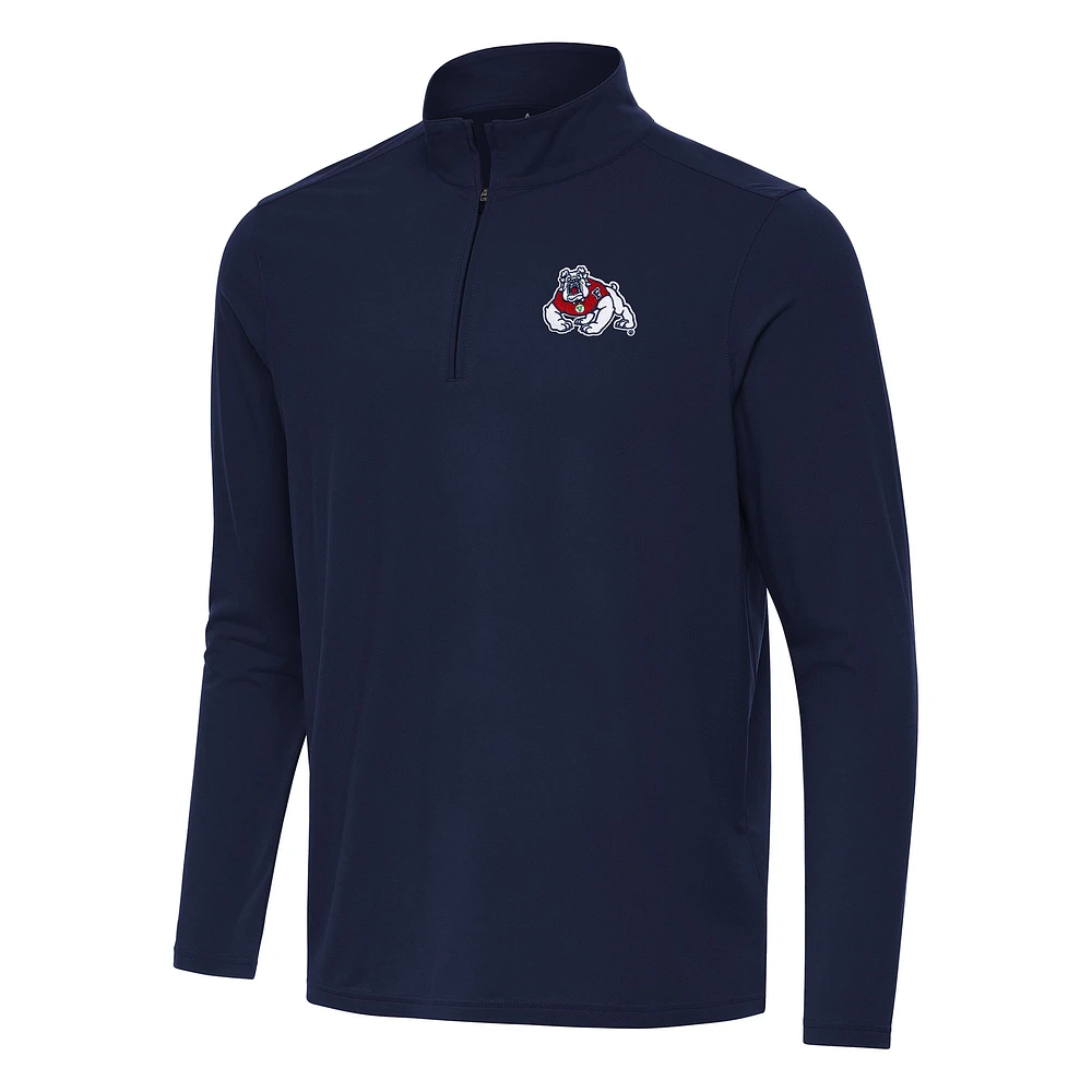 Men's Antigua Navy Fresno State Bulldogs Intent Quarter-Zip Top