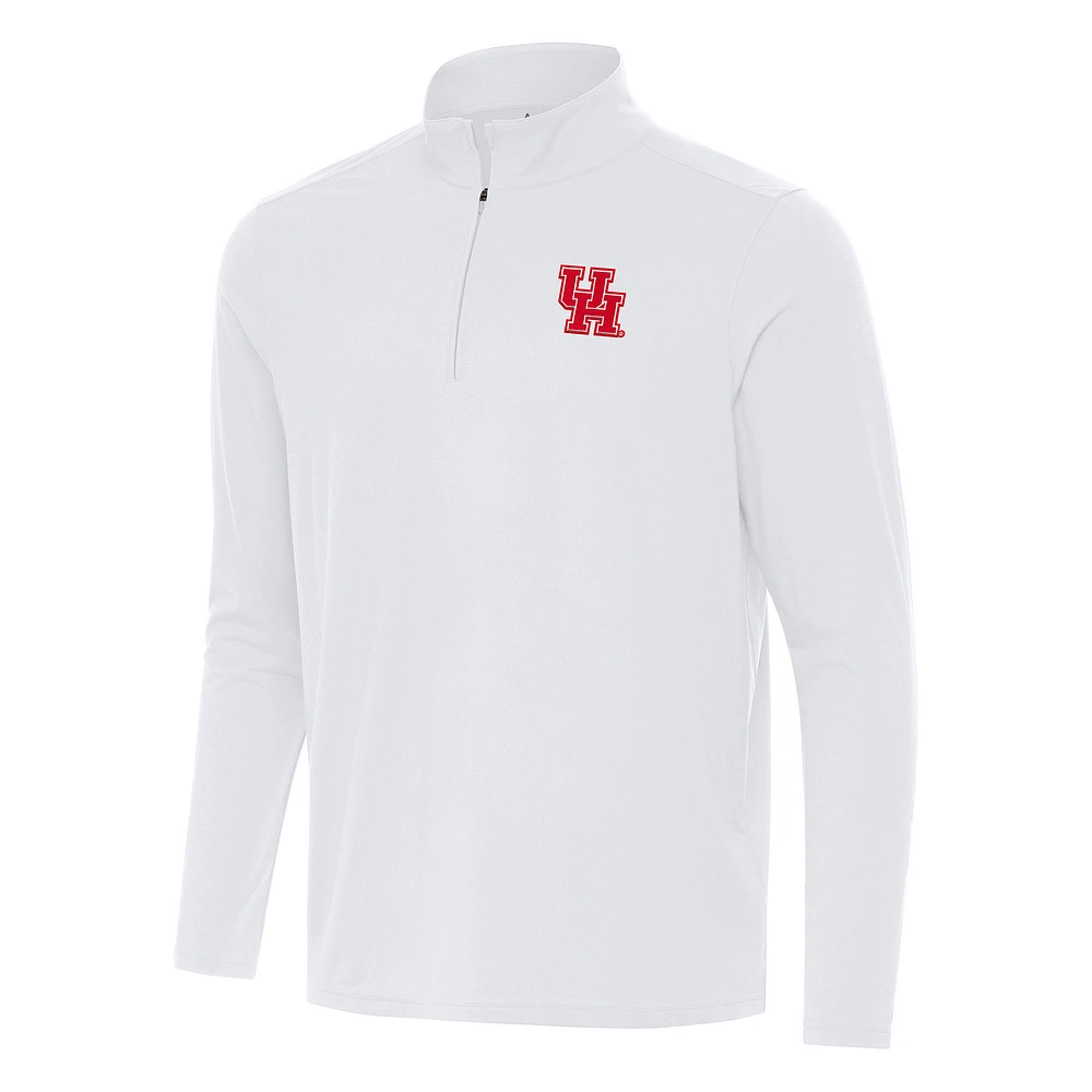 Men's Antigua White Houston Cougars Intent Quarter-Zip Top