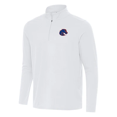 Men's Antigua White Boise State Broncos Intent Quarter-Zip Top