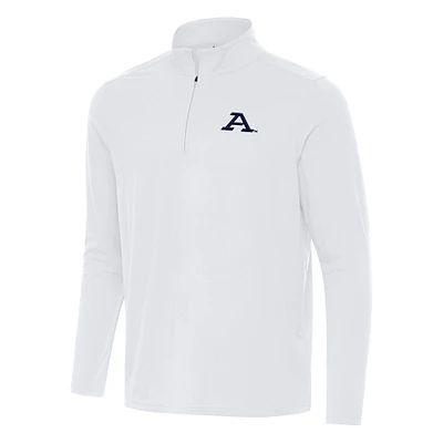 Men's Antigua White Akron Zips Intent Quarter-Zip Top