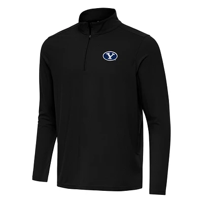 Men's Antigua Black BYU Cougars Intent Quarter-Zip Top