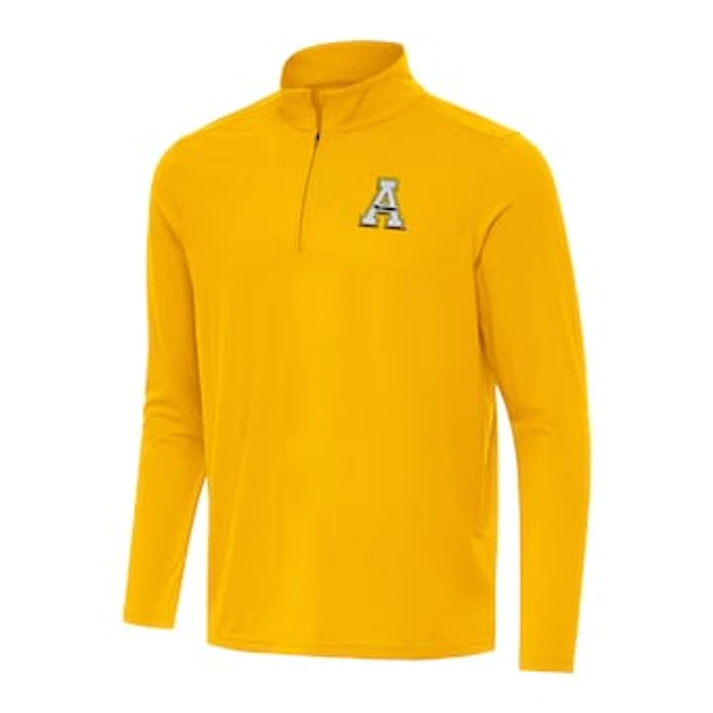 Men's Antigua Gold Appalachian State Mountaineers Intent Quarter-Zip Top