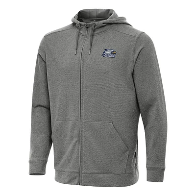 Men's Antigua Heather Charcoal Georgia Southern Eagles Effortless Full-Zip Hoodie Jacket