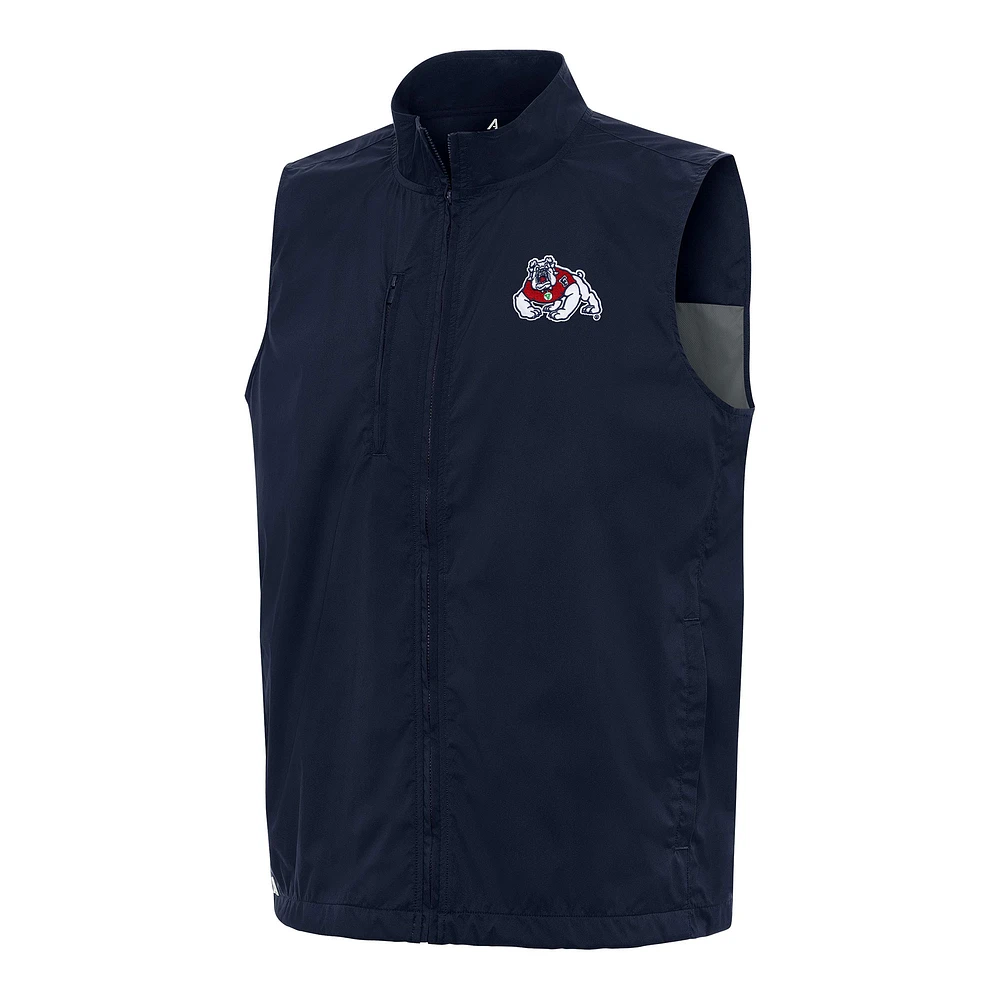 Men's Antigua Navy Fresno State Bulldogs Brisk Full-Zip Vest