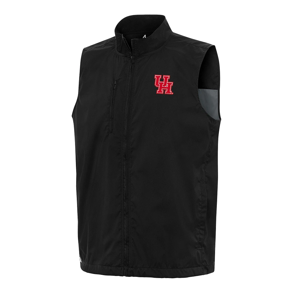 Men's Antigua Black Houston Cougars Brisk Full-Zip Vest
