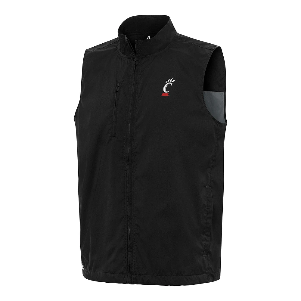 Men's Antigua Black Cincinnati Bearcats Brisk Full-Zip Vest