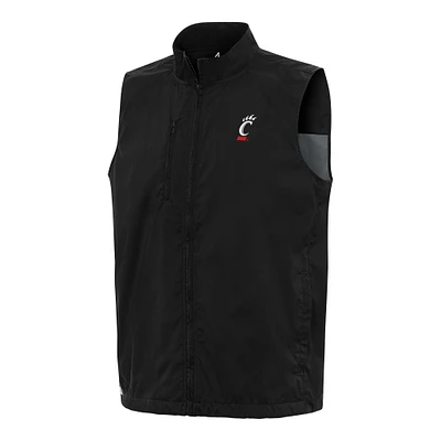 Men's Antigua Black Cincinnati Bearcats Brisk Full-Zip Vest