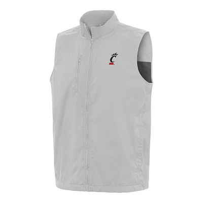 Men's Antigua  Heather Gray Cincinnati Bearcats Brisk Full-Zip Vest