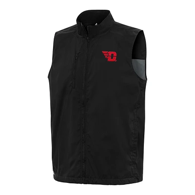 Men's Antigua Black Dayton Flyers Brisk Full-Zip Vest