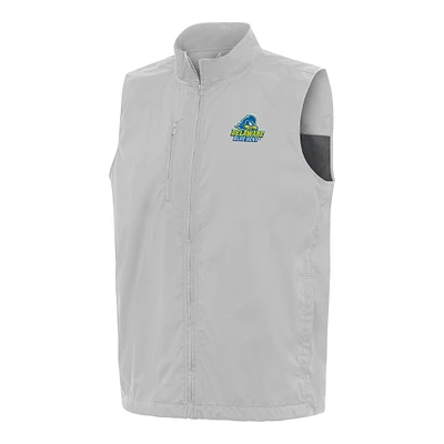 Men's Antigua  Heather Gray Delaware Fightin' Blue Hens Brisk Full-Zip Vest