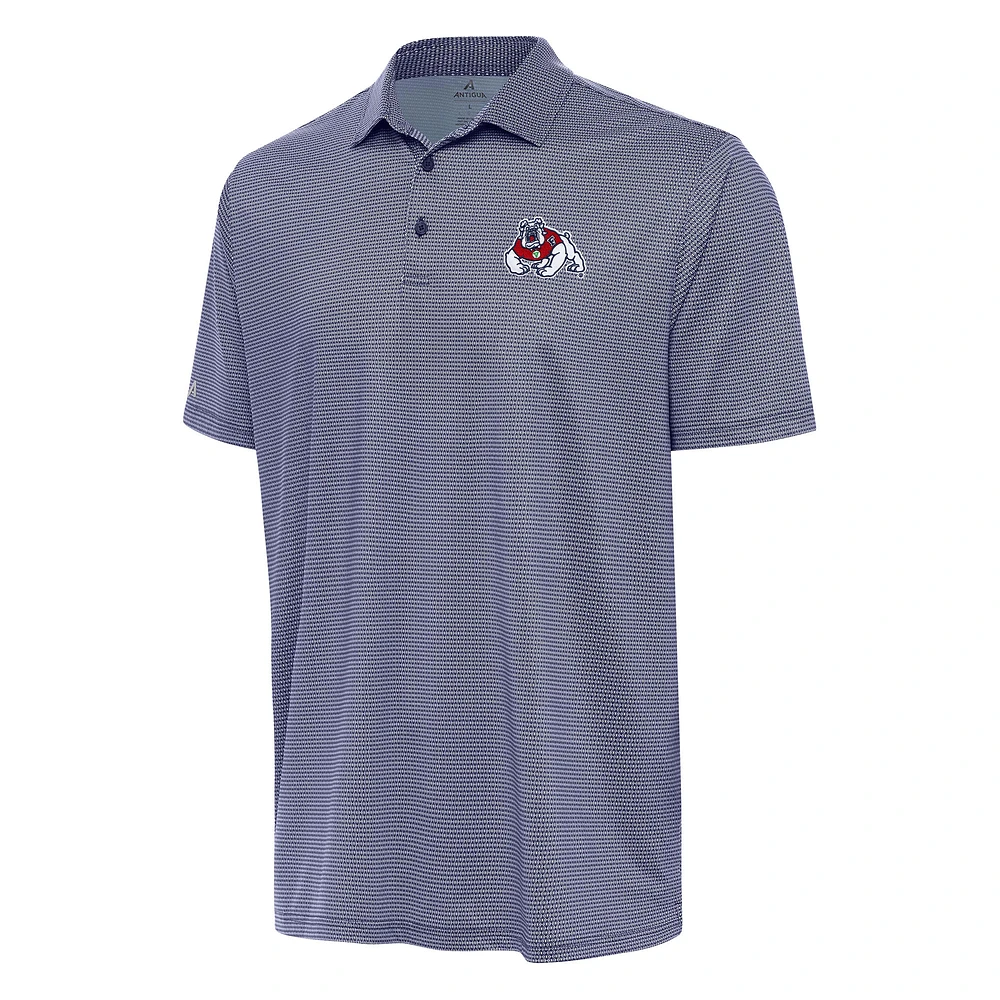 Men's Antigua Navy/White Fresno State Bulldogs Rings Polo