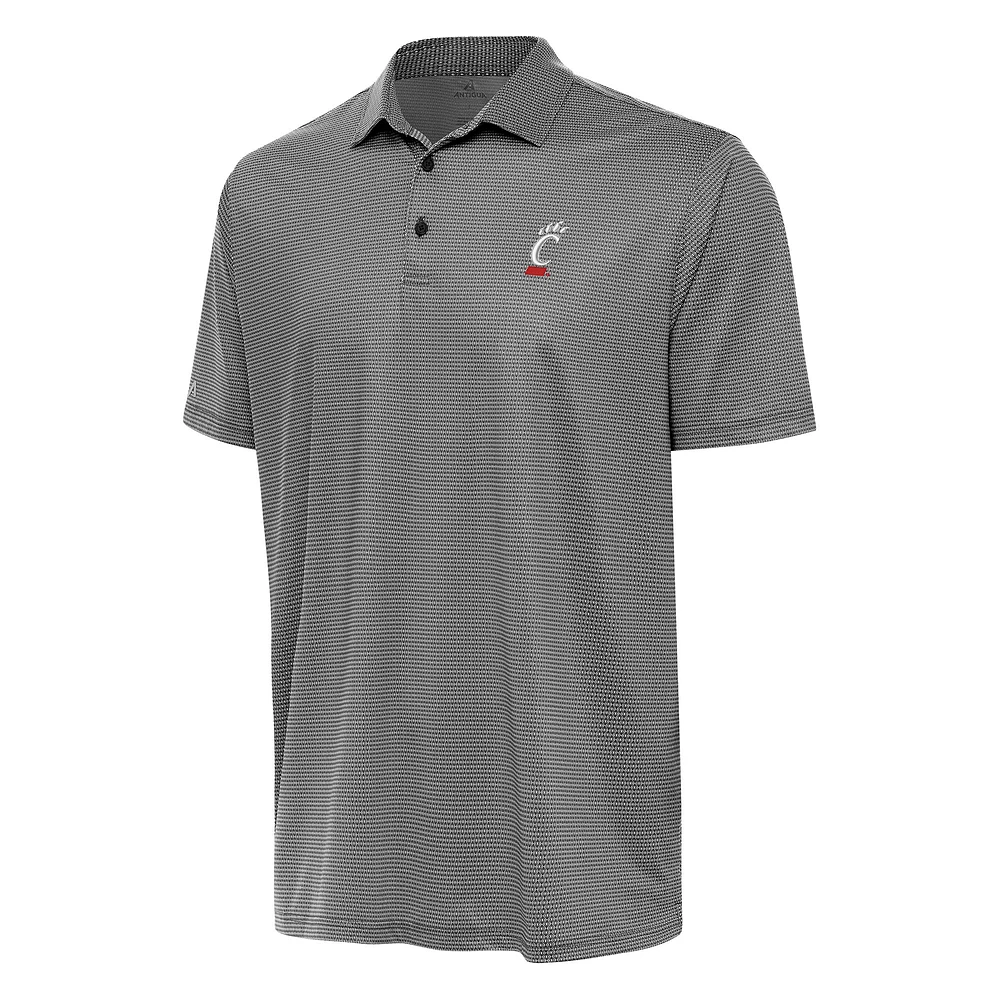 Men's Antigua Black/White Cincinnati Bearcats Rings Polo
