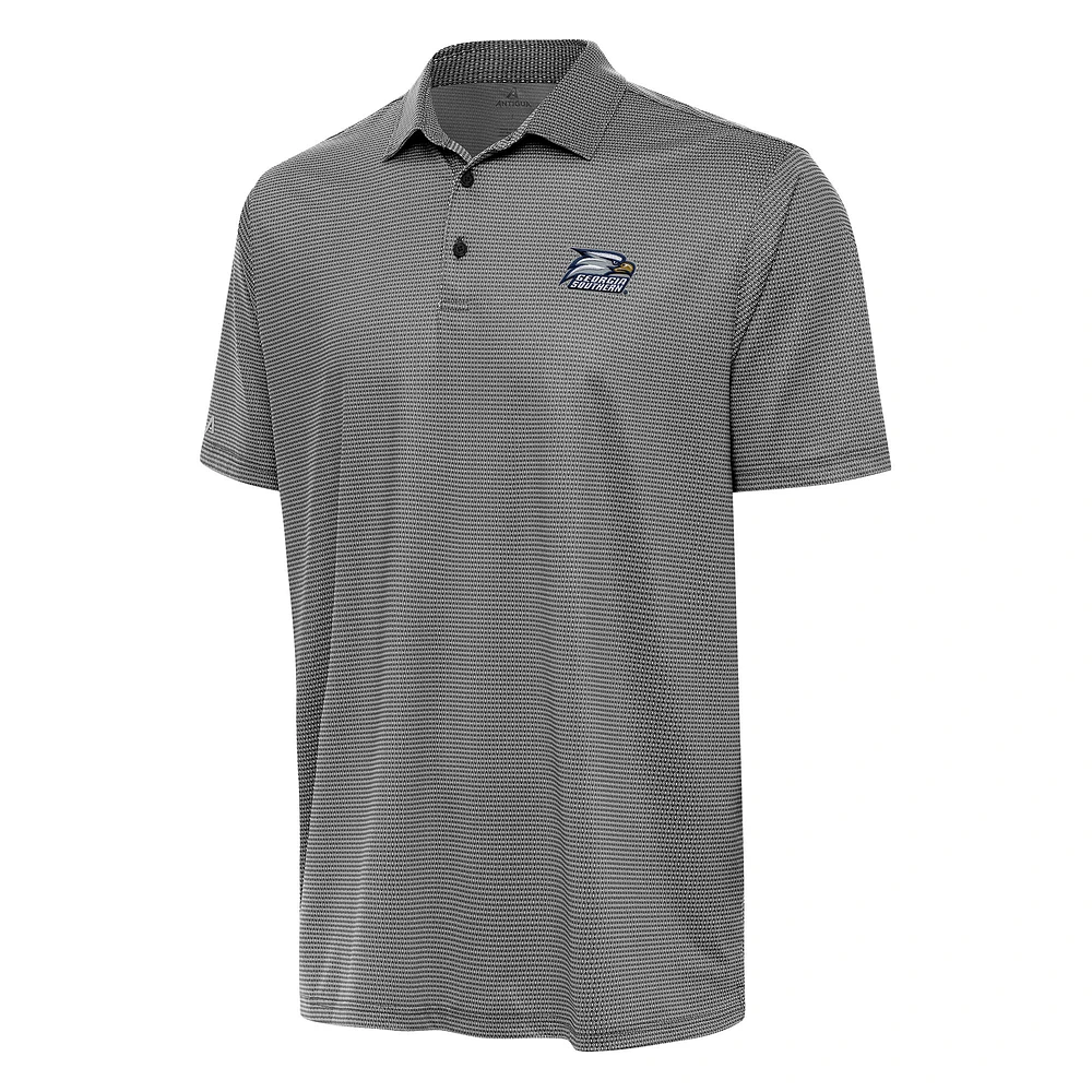 Men's Antigua Black/White Georgia Southern Eagles Rings Polo