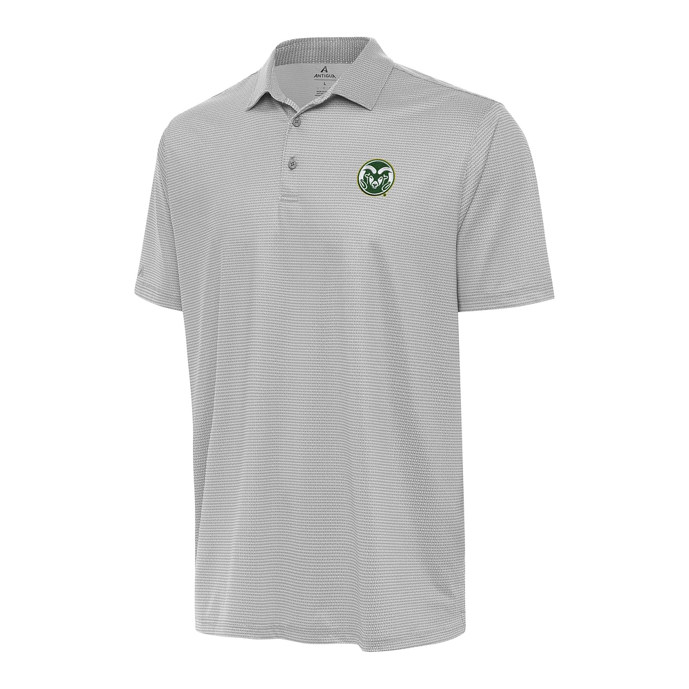 Men's Antigua Gray/White Colorado State Rams Rings Polo