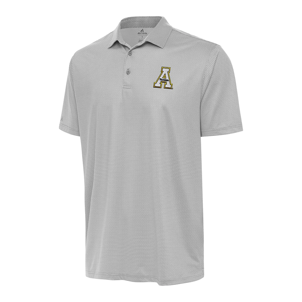 Men's Antigua Gray/White Appalachian State Mountaineers Rings Polo