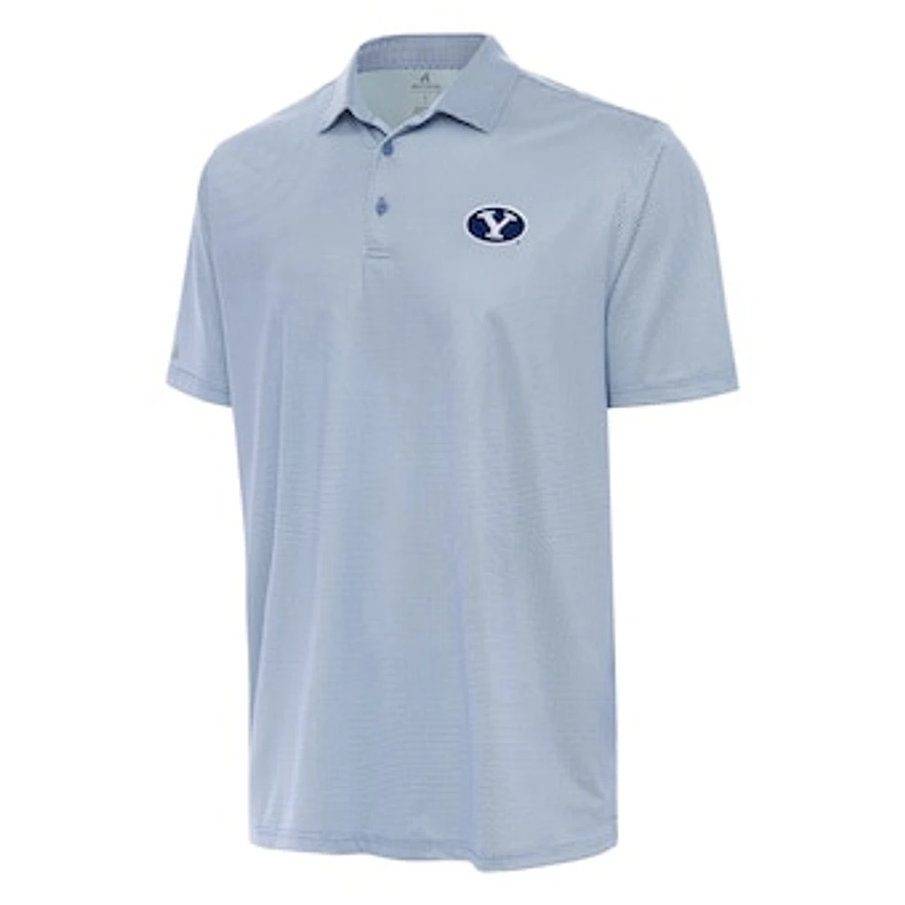 Men's Antigua Light Blue/White BYU Cougars Rings Polo