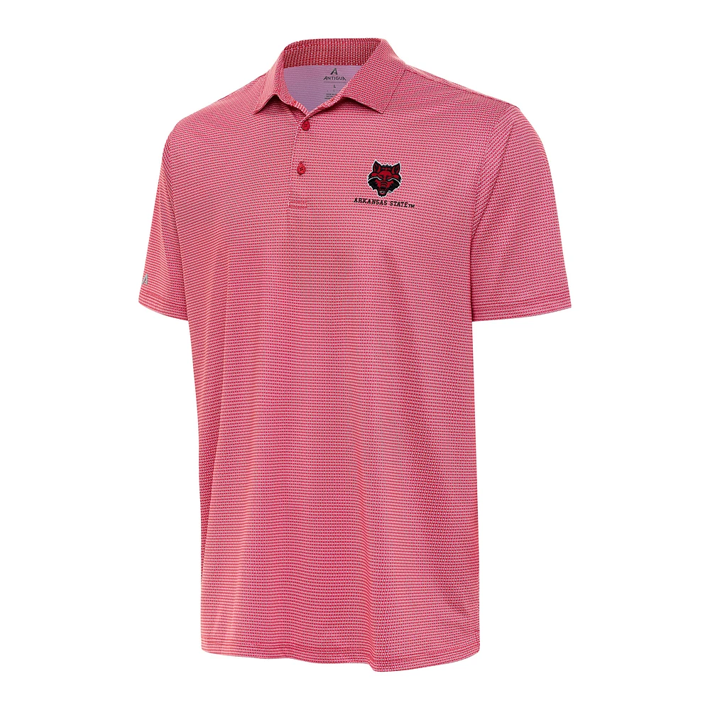 Men's Antigua Scarlet/White Arkansas State Red Wolves Rings Polo