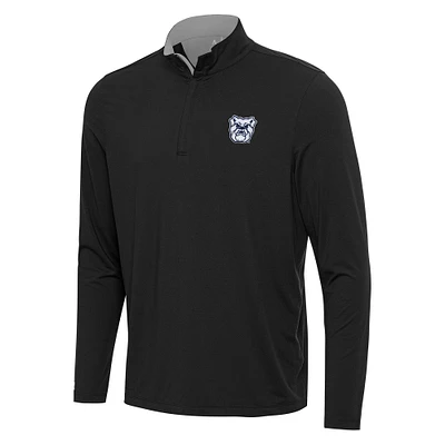 Men's Antigua Black/Gray Butler Bulldogs Content Quarter-Zip Pullover Top
