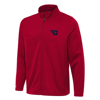 Men's Antigua Red Dayton Flyers Links 2 Full-Zip Golf Jacket