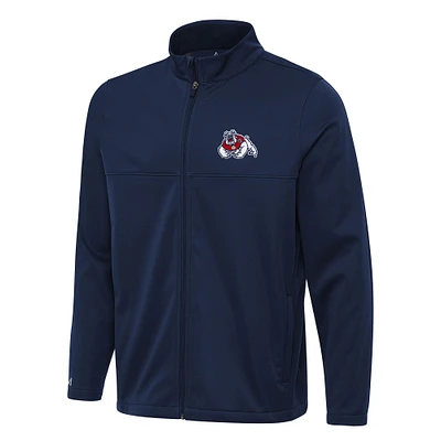 Men's Antigua Navy Fresno State Bulldogs Links 2 Full-Zip Golf Jacket