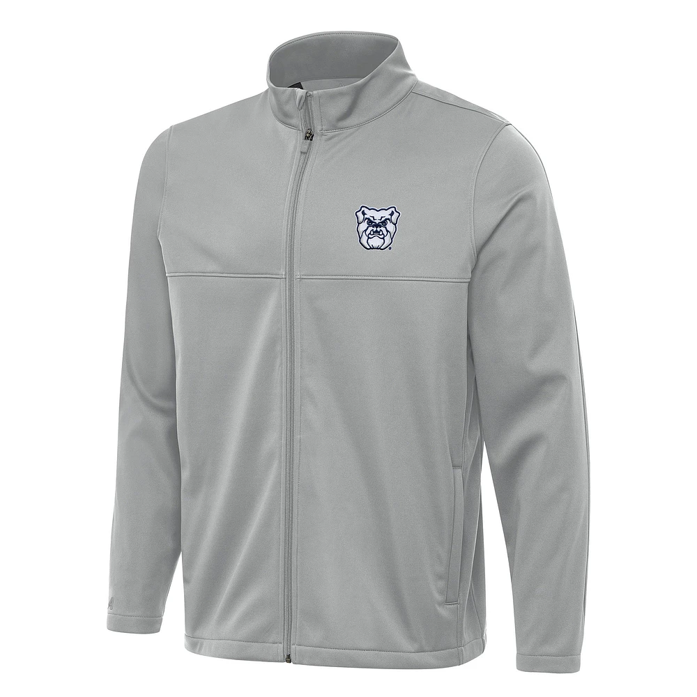Men's Antigua Gray Butler Bulldogs Links 2 Full-Zip Golf Jacket