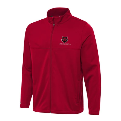 Men's Antigua Scarlet Arkansas State Red Wolves Links 2 Full-Zip Golf Jacket