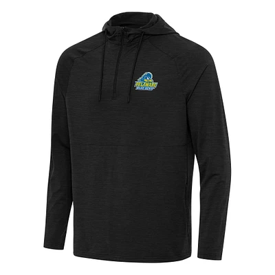 Men's Antigua Heather Delaware Fightin' Blue Hens Spikes Raglan Quarter-Zip Hoodie