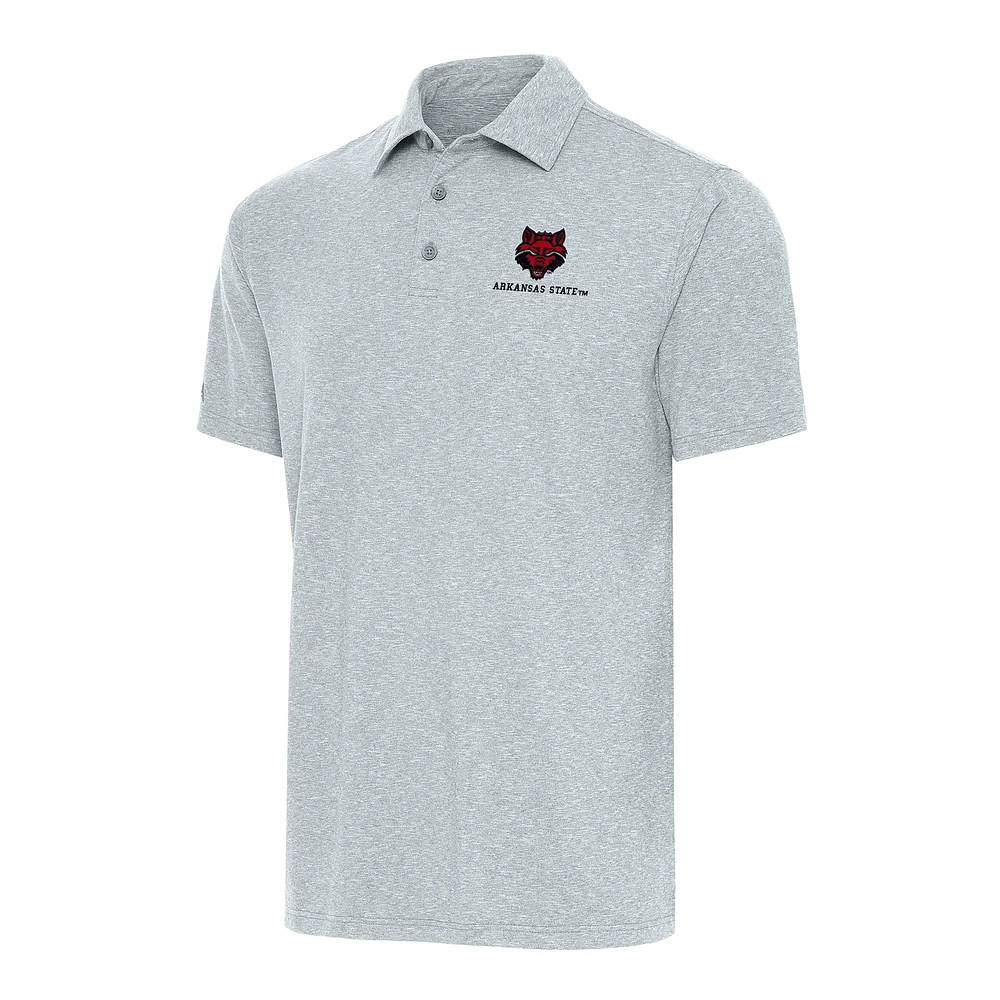 Men's Antigua Heather Gray Arkansas State Red Wolves Big & Tall Par 3 Polo