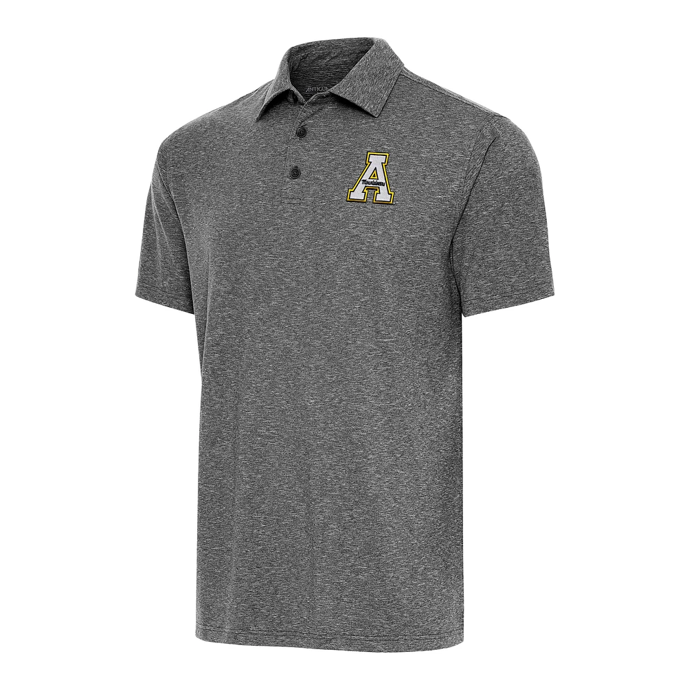 Men's Antigua Heather Black Appalachian State Mountaineers Big & Tall Par 3 Polo