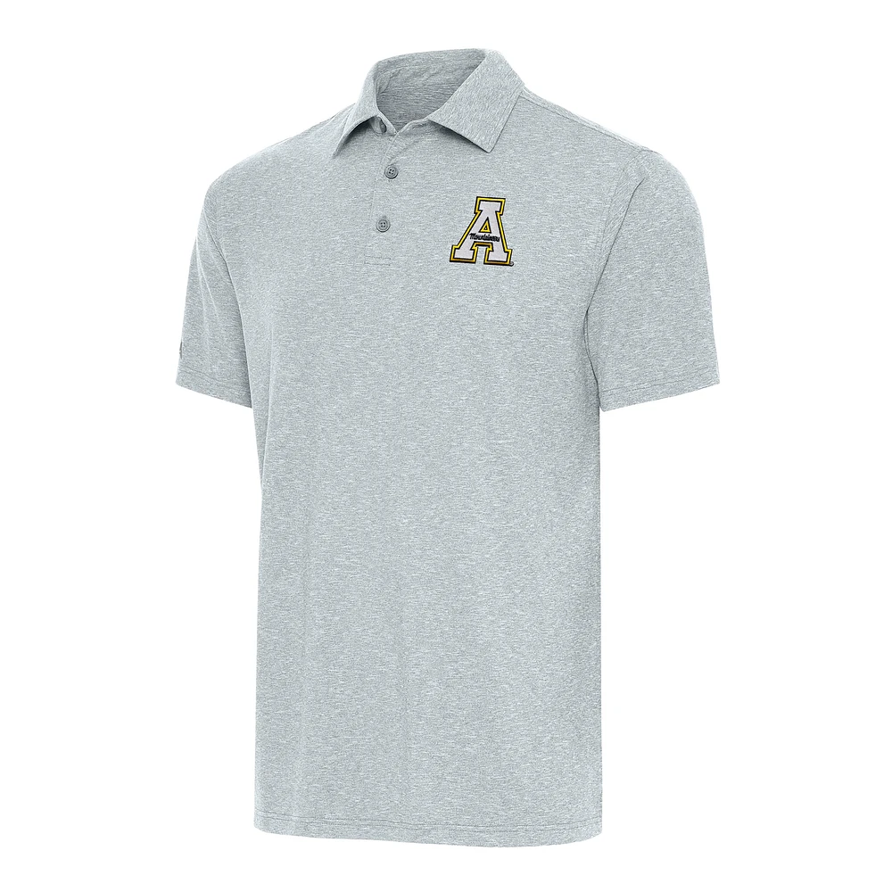 Men's Antigua Heather Gray Appalachian State Mountaineers Big & Tall Par 3 Polo