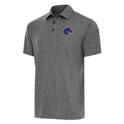 Men's Antigua Heather Black Boise State Broncos Big & Tall Par 3 Polo