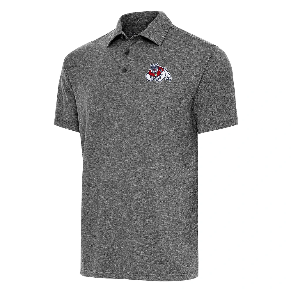 Men's Antigua Heather Black Fresno State Bulldogs Big & Tall Par 3 Polo
