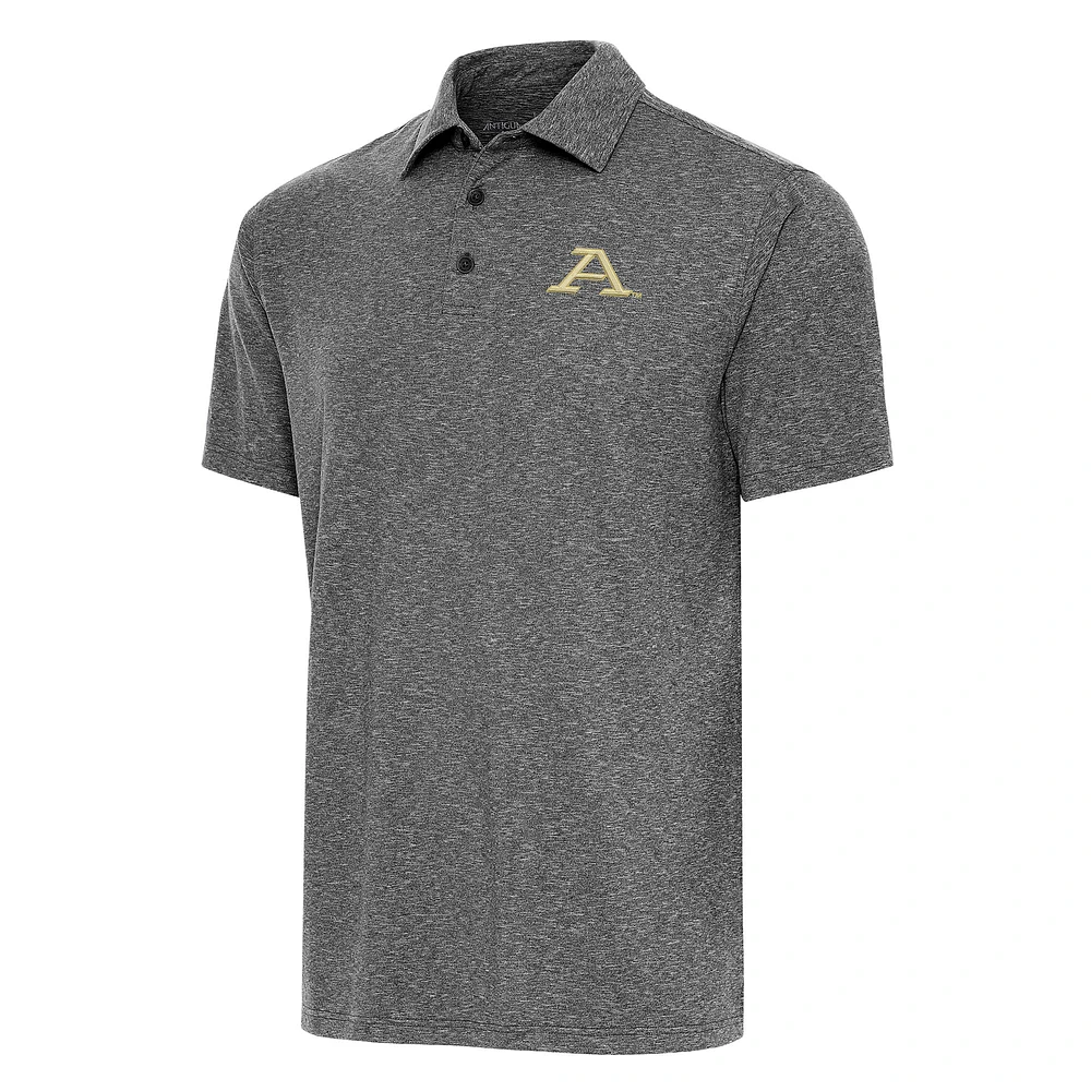 Men's Antigua Heather Black Akron Zips Big & Tall Par 3 Polo