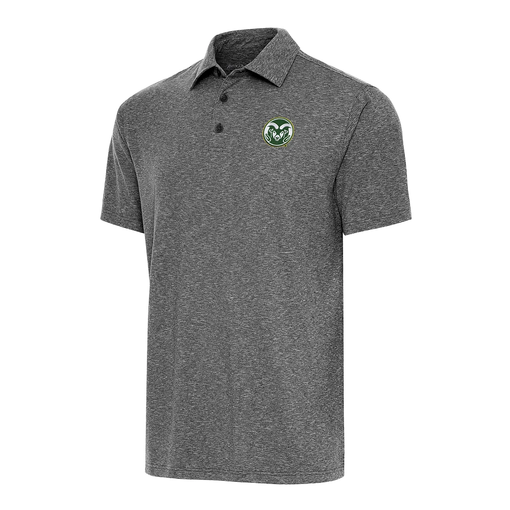 Men's Antigua Heather Black Colorado State Rams Big & Tall Par 3 Polo