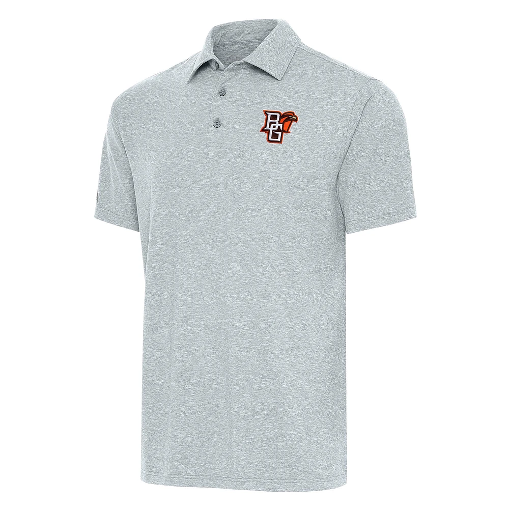 Men's Antigua Heather Gray Bowling Green St. Falcons Big & Tall Par 3 Polo