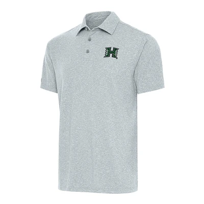 Men's Antigua Heather Gray Hawaii Rainbow Warriors Big & Tall Par 3 Polo